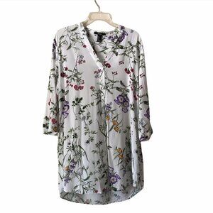NWOT - Forever 21 Floral V-Neck 3/4 Sleeve Tunic